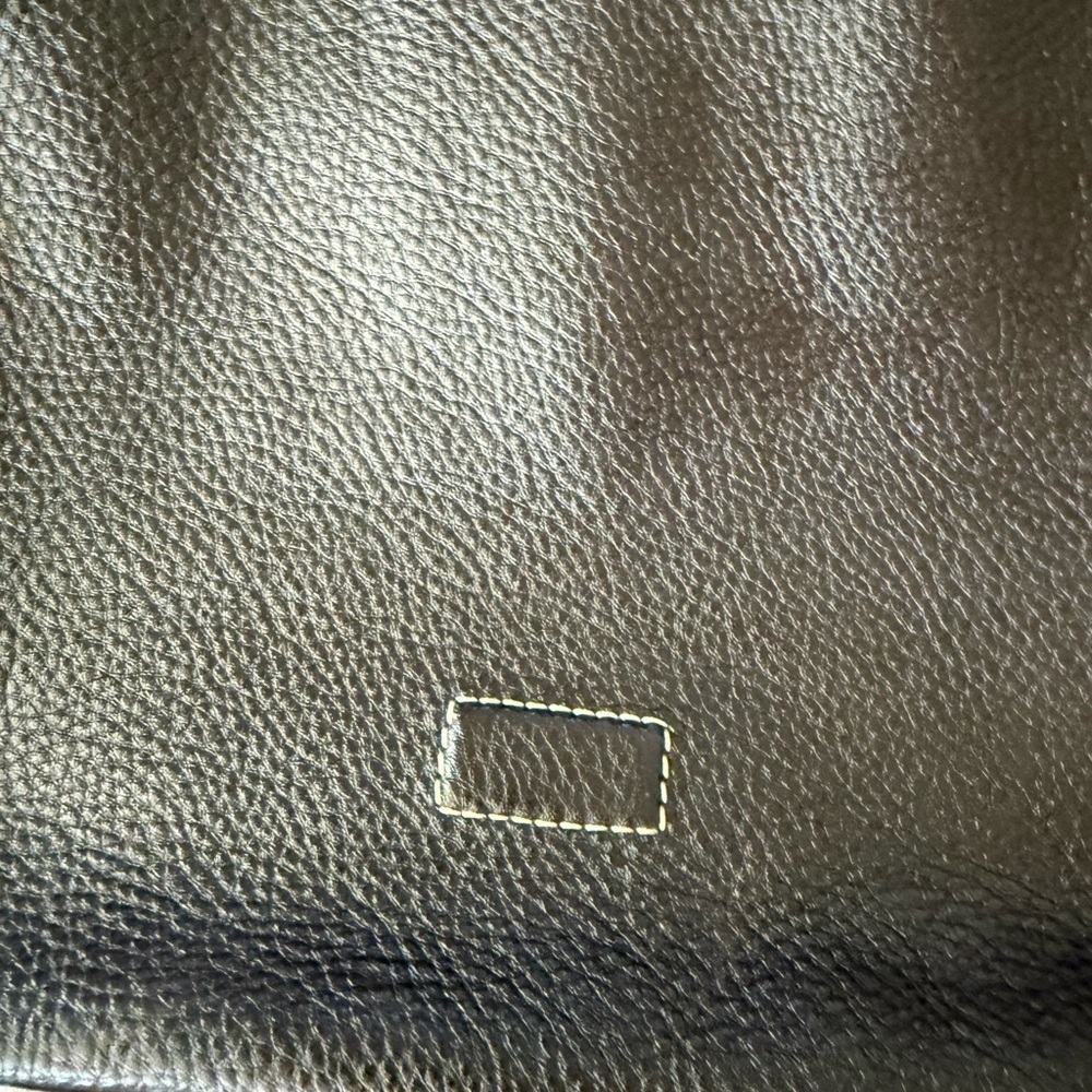 Levenger Bomber Jacket Leather Laptop Messenger Bag Pebble Brown Euc — image 4 of 8